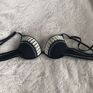 Black and White PushUp Bikini Top